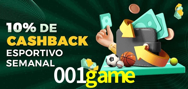 10% de bônus de cashback na 001game